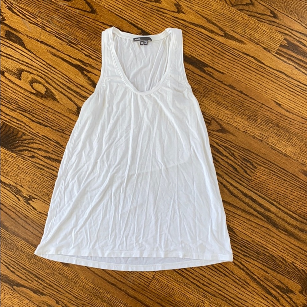 White Vince cotton tank top